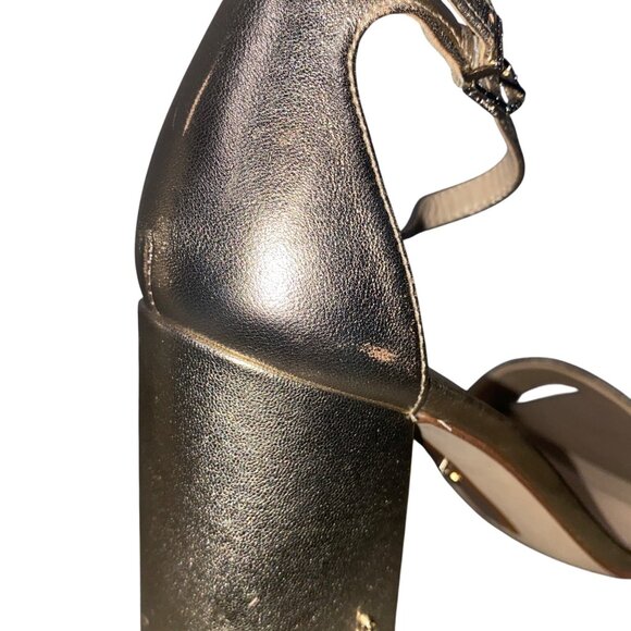 Sam Edelman gold Metallic Block Heel Sandals shoes women’s 7.5 event party - Picture 11 of 11